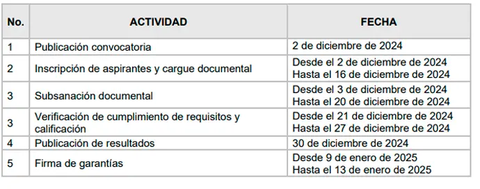 Cronograma del ‘Fondo de Apoyo Financiero para Estudiantes con Discapacidad en Educación Superior